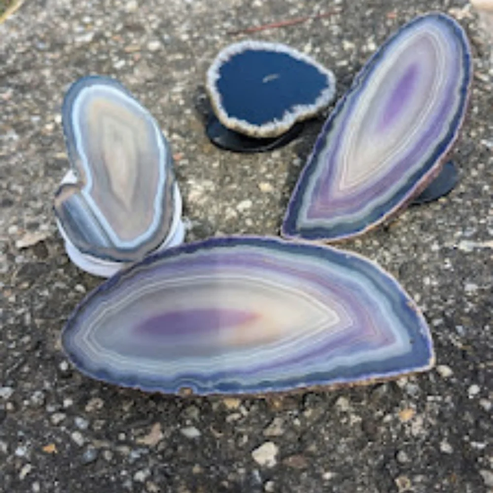Cell phone crystal kick stands, selphie grips Agates!!